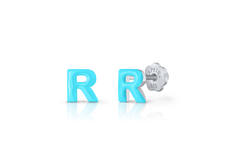 Oorknopjes Letter R - 925 - Rd - Schroefsluiting