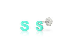 Oorknopjes Letter S - 925 - Rd - Schroefsluiting