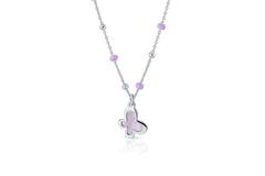 Collier Vlinder Parelmoer - 925 - Rd - Anker - 34/37cm